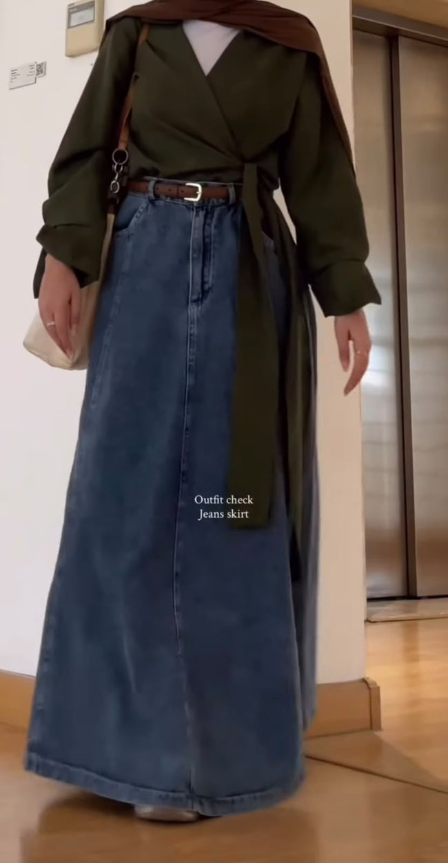 A-Line Denim Skirt Hover Image