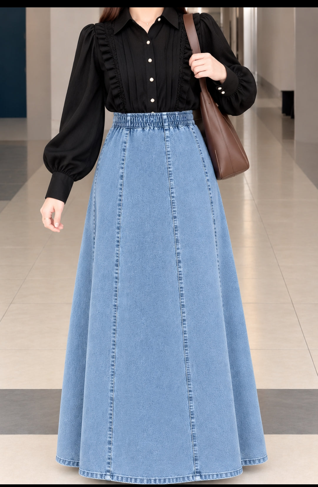 MAXI FlARED DENIM