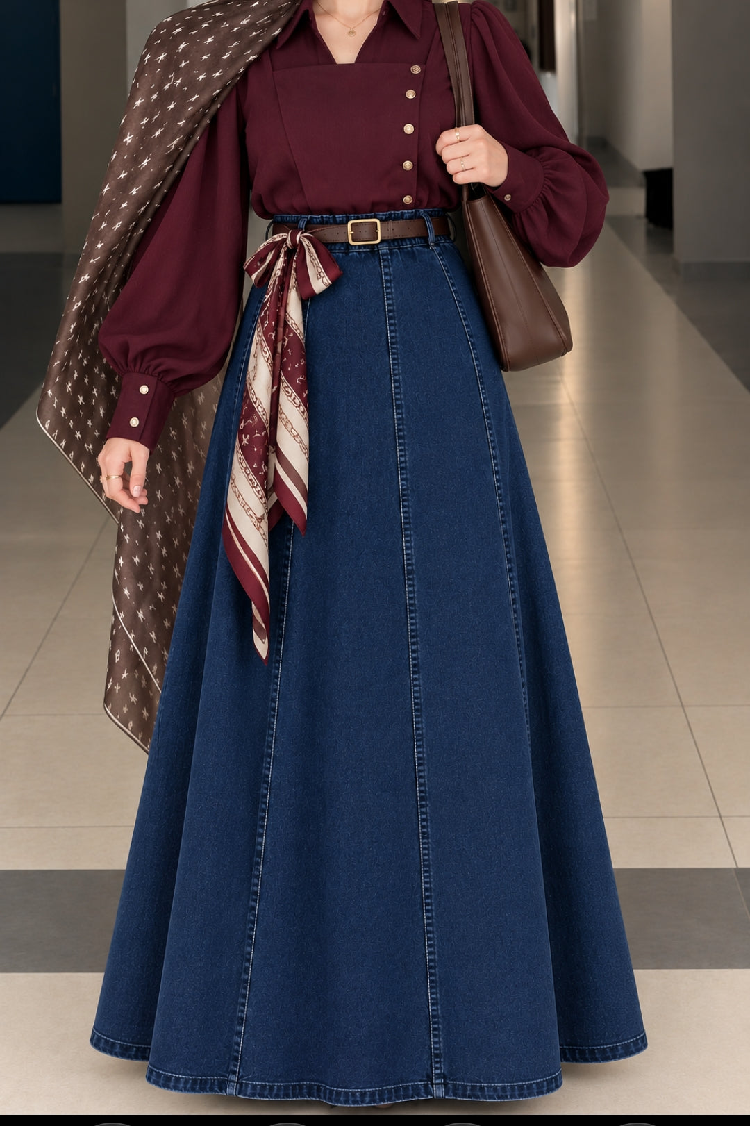 MAXI FlARED DENIM