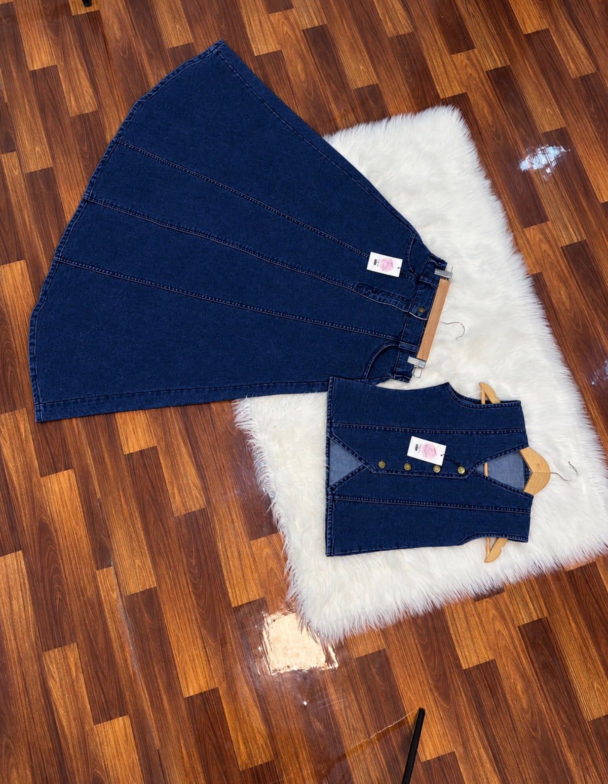 DENIM VEST & SKIRT SET