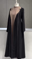 Two-Tone Lapel Abaya Set