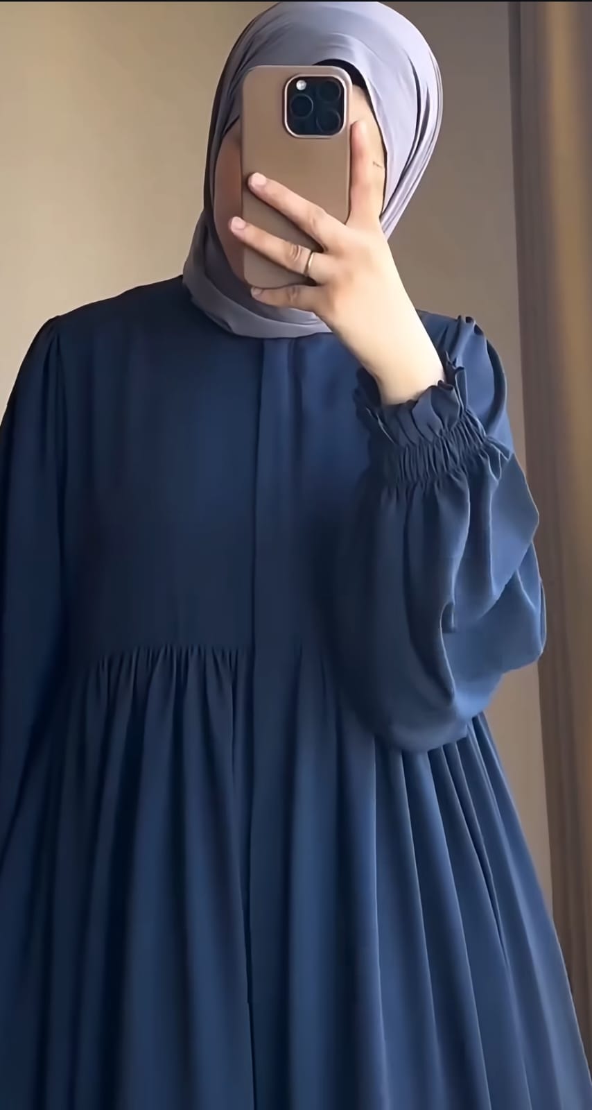 Ruffle Cuff Pleated Abaya