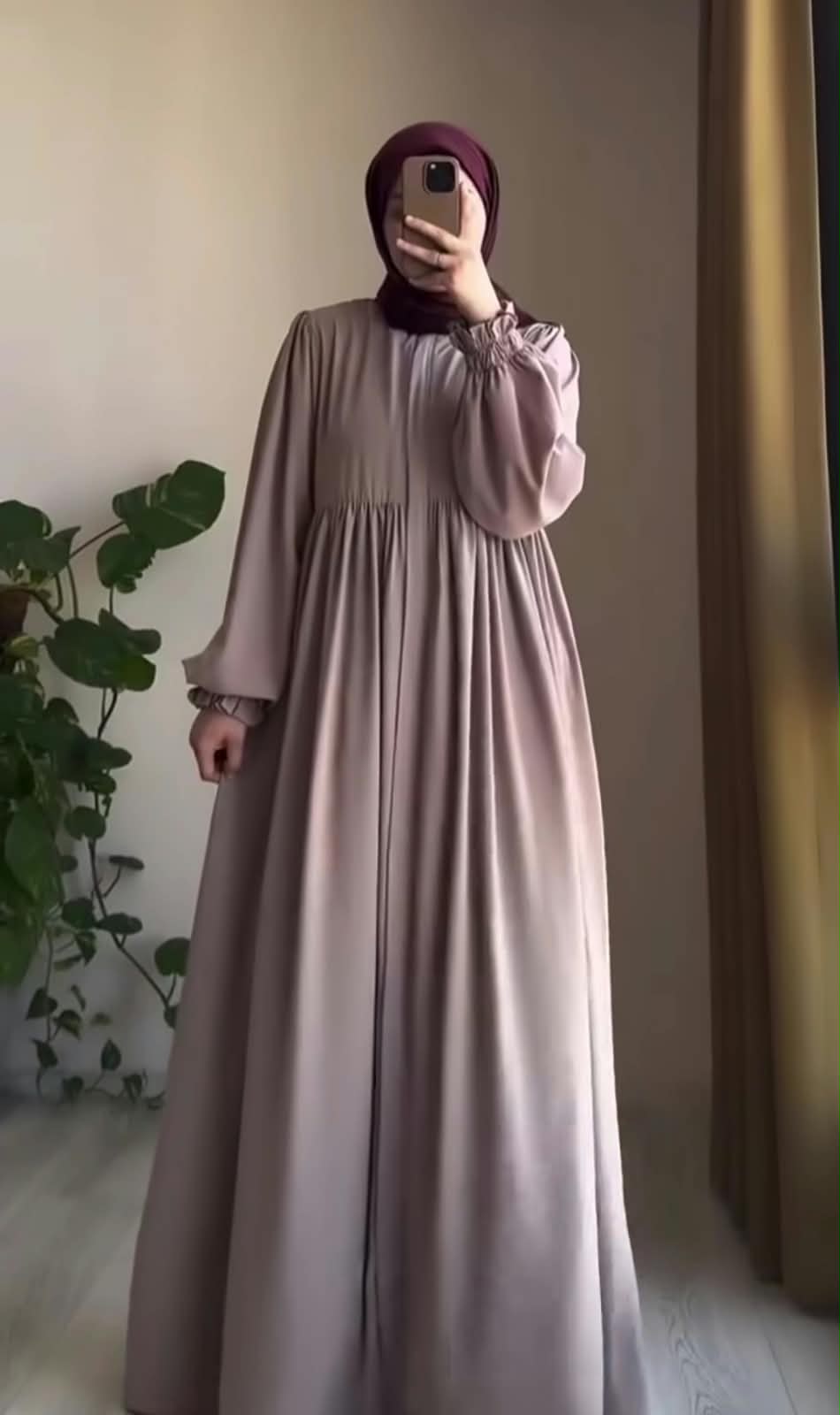 Ruffle Cuff Pleated Abaya