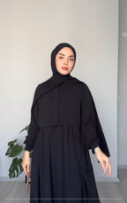 Anya Button-Overlay Abaya