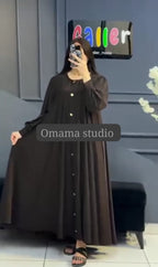 Hiba Button-Down Flared Abaya