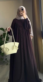 Inaya Covered Button Flared Abaya