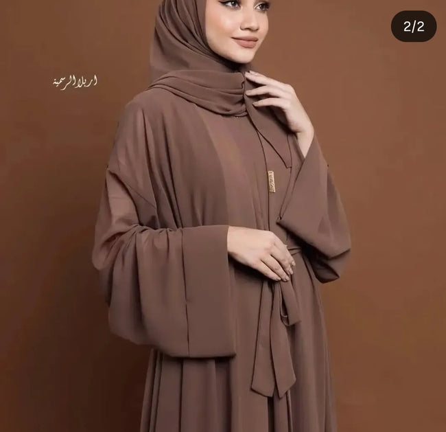 Dana Belted Open Abaya Set Main Image
