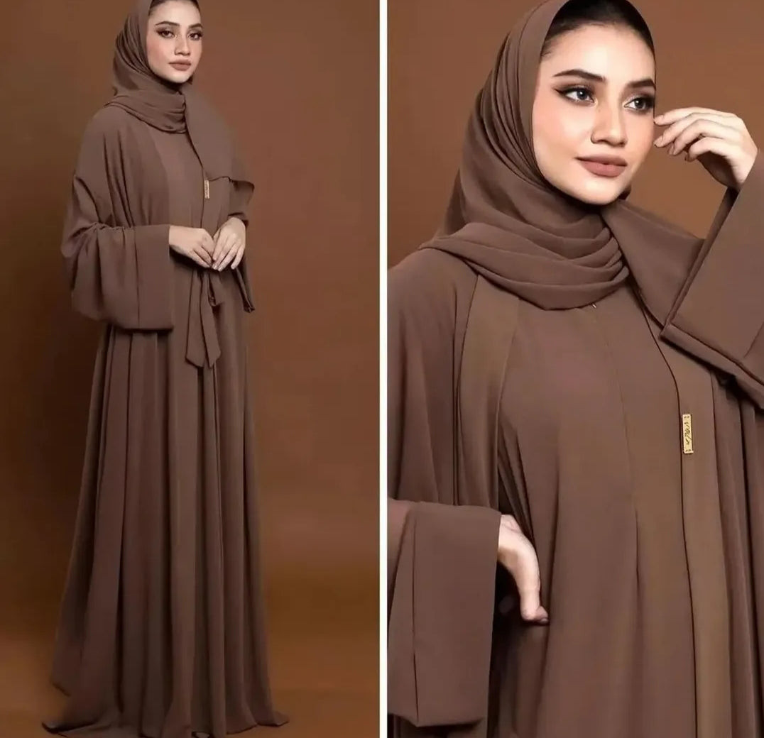 Dana Belted Open Abaya Set