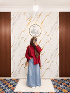 Maya Denim Skirt & Shirt Set