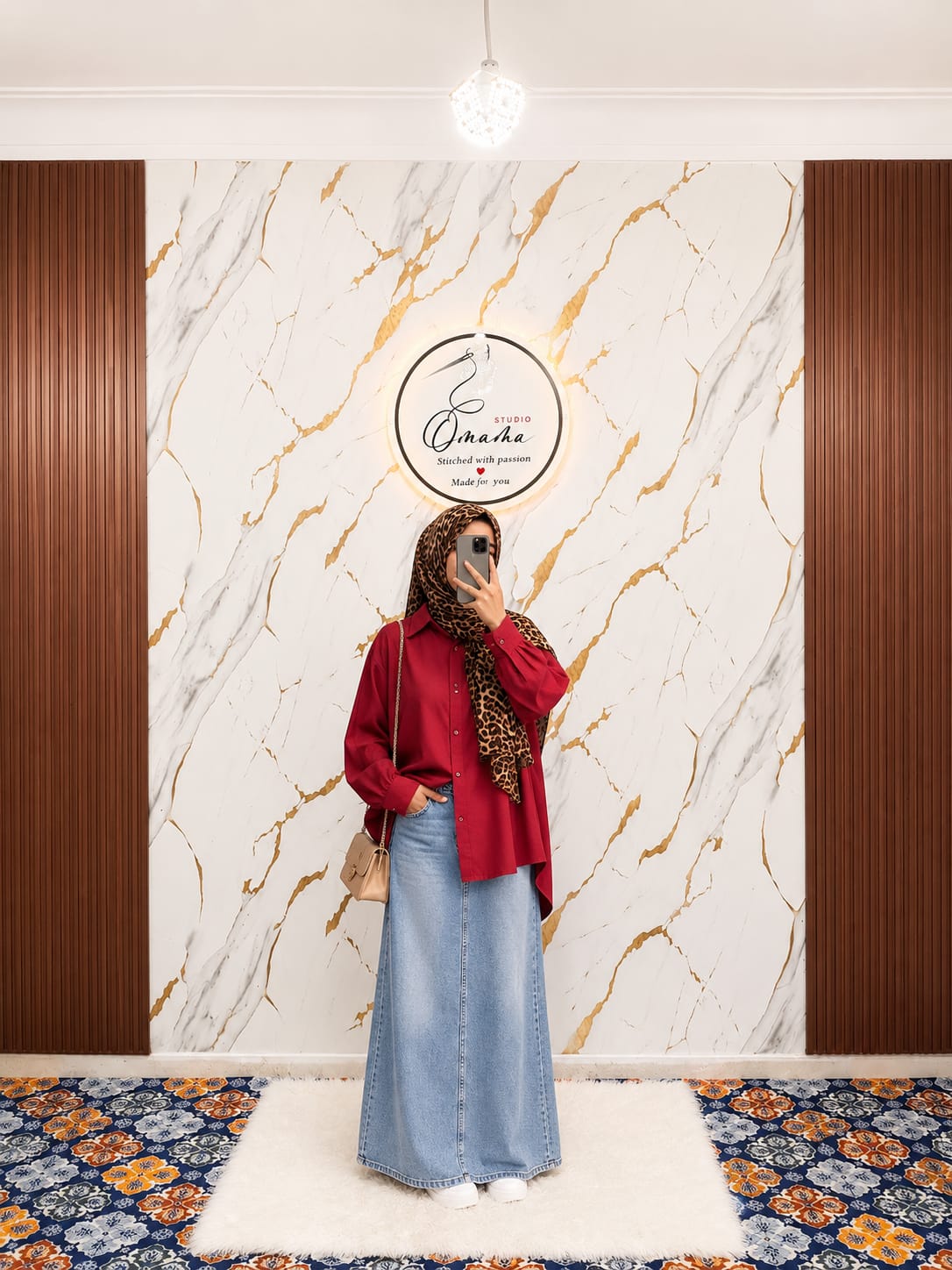 Maya Denim Skirt & Shirt Set