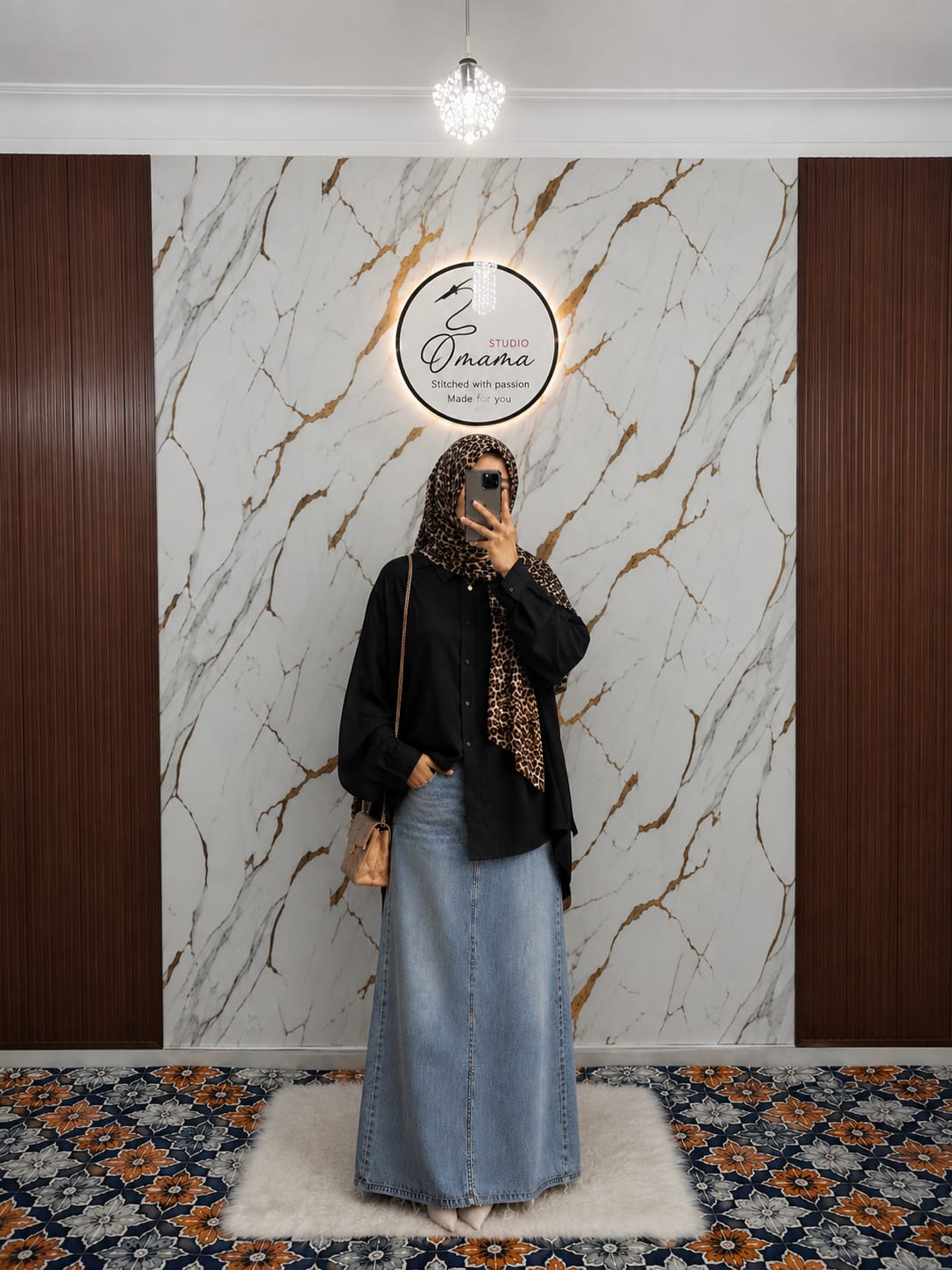 Maya Denim Skirt & Shirt Set