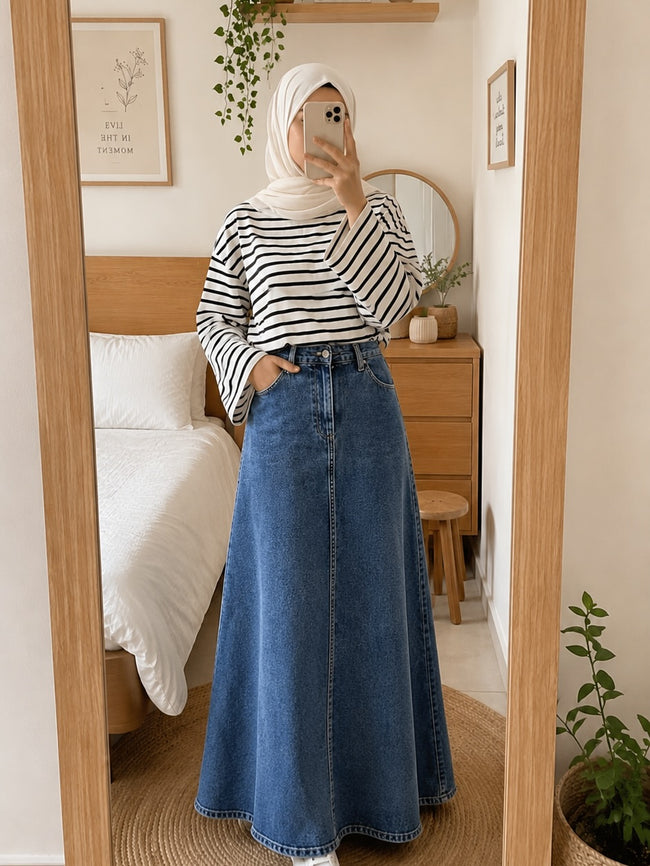 Denim Skirt Hover Image