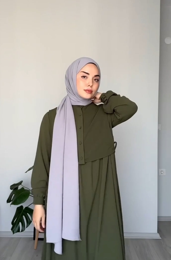 Anya Button-Overlay Abaya