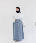 Royal Charm Denim Skirt