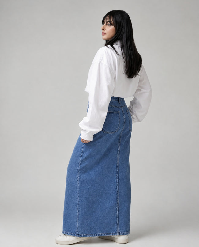 Royal Charm Denim Skirt Main Image