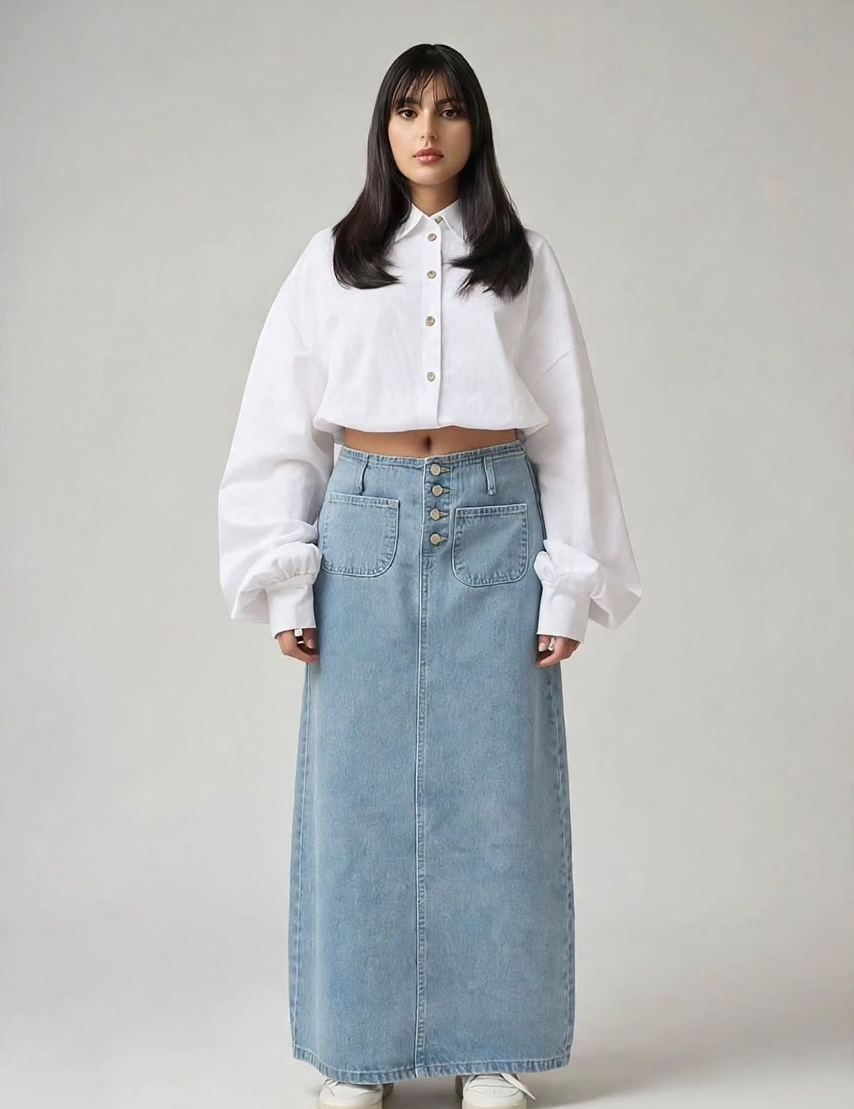 Royal Charm Denim Skirt