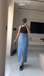 Straight Slit Denim Skirt