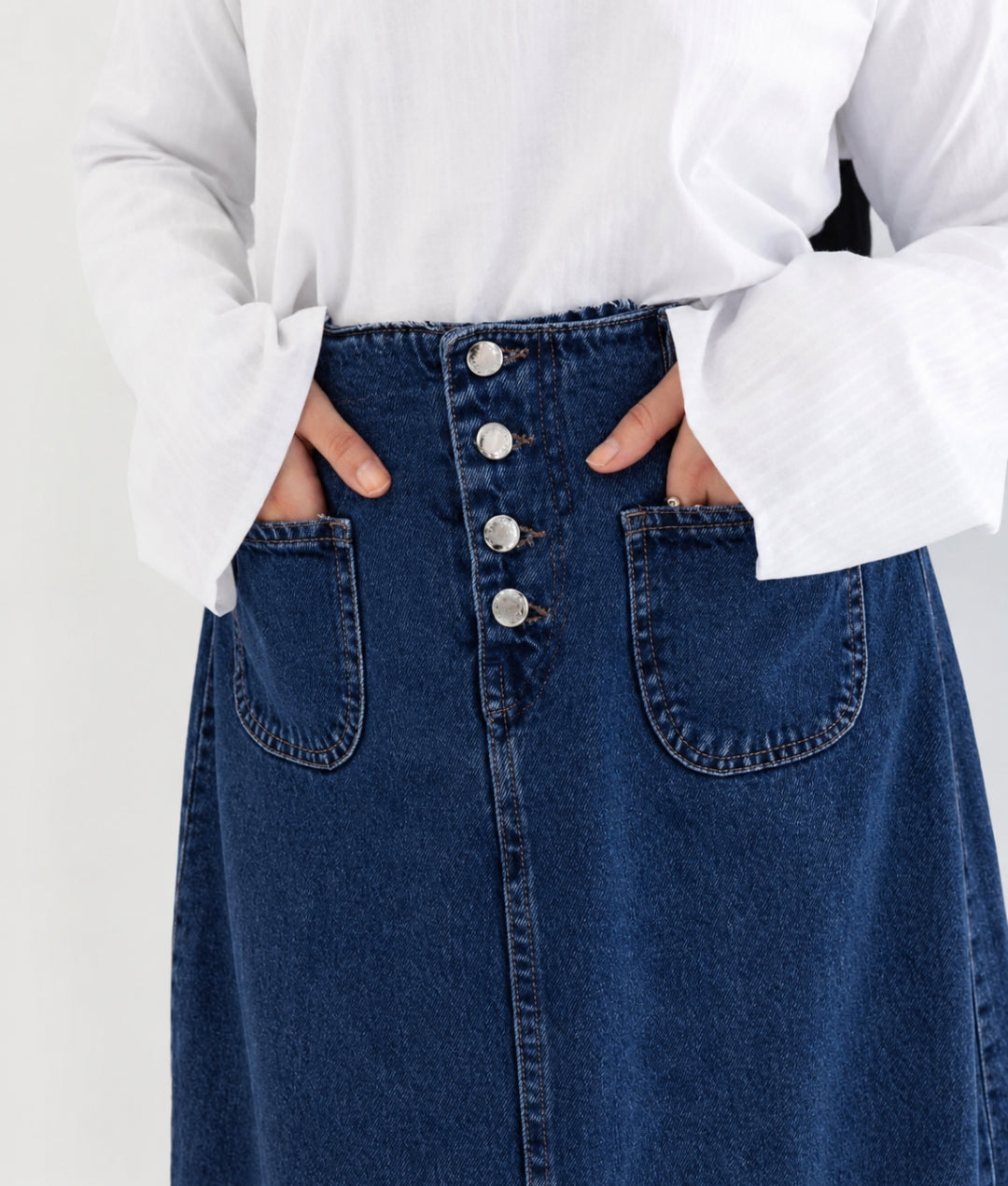 Royal Charm Denim Skirt